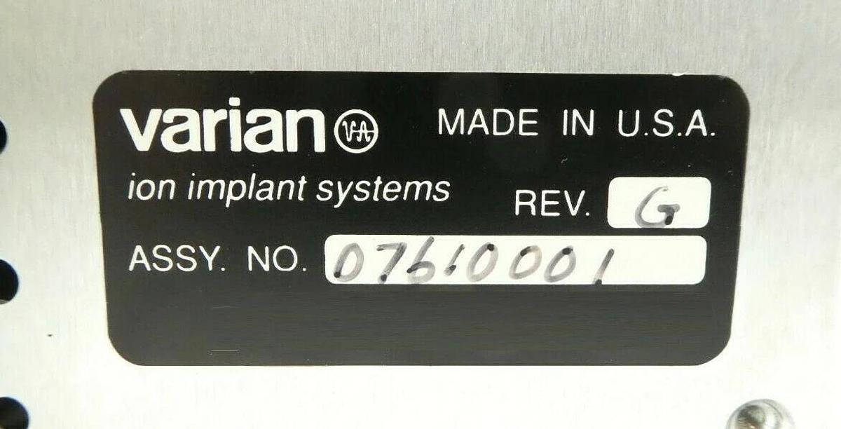 Used Varian Ion Implant Systems 07610001 Ion Source Vacuum System Rev. G Working