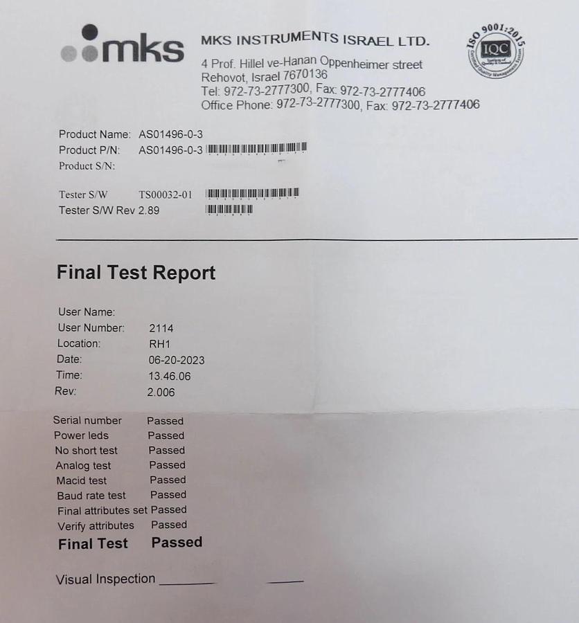 MKS Instruments AS01496-0-3 PCB Card CDN496R AMAT 0190-24283 New Surplus