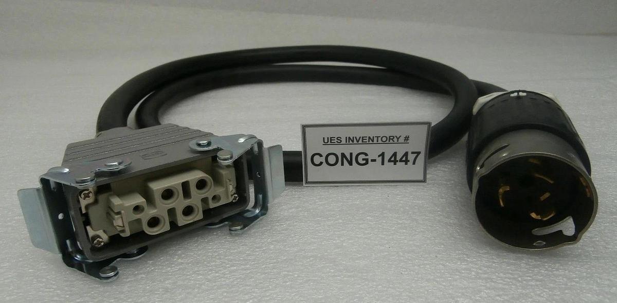 Used Edwards E21909516 Vacuum System Power Plug with 1.5M Cable Receptacle Plug Used