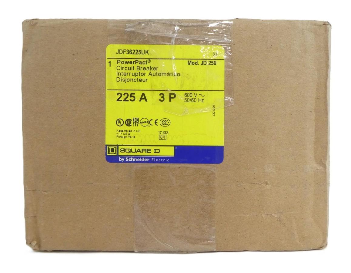 Square D JDF36225UK Circuit Breaker PowerPact JD 250 Schneider New Surplus