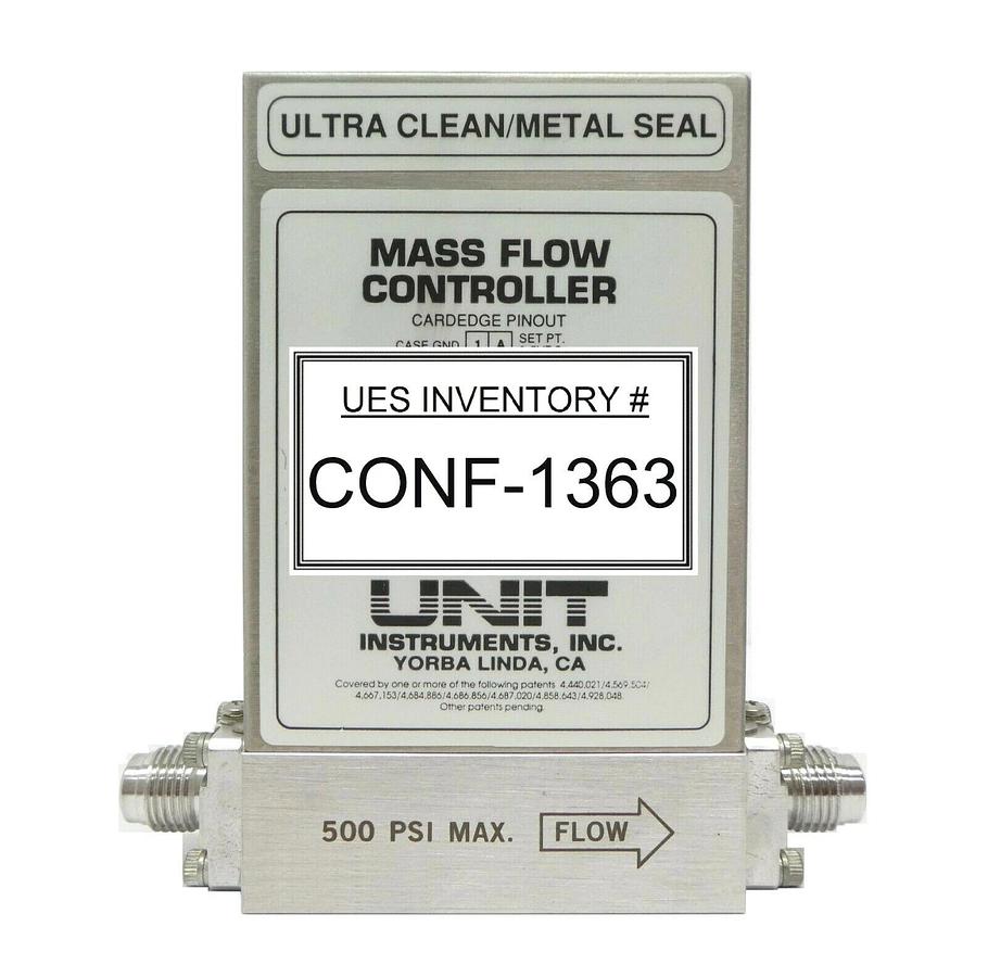 Used UNIT Instruments UFC-8160 Mass Flow Controller MFC 20 SLM H2 Working Spare
