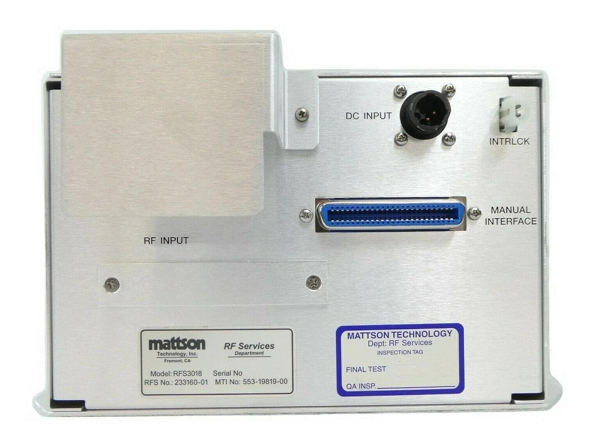 Used RF Services 233160-01 RF Match RFS 3018 Mattson Technology 553-19819-00 New
