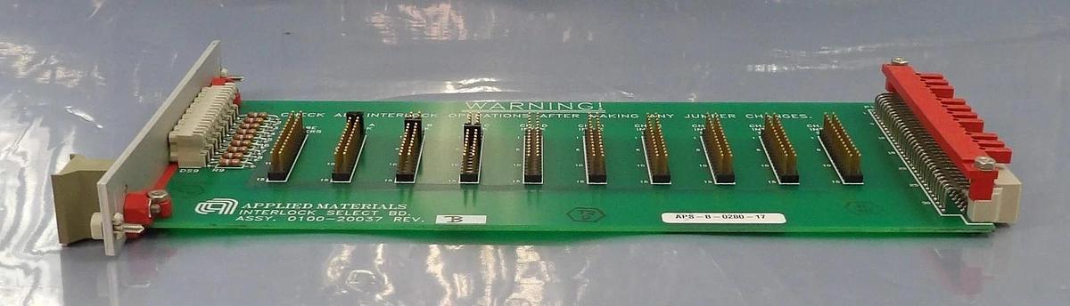 Used AMAT Applied Materials 0100-20037 Interlock Select PCB Card Working Surplus
