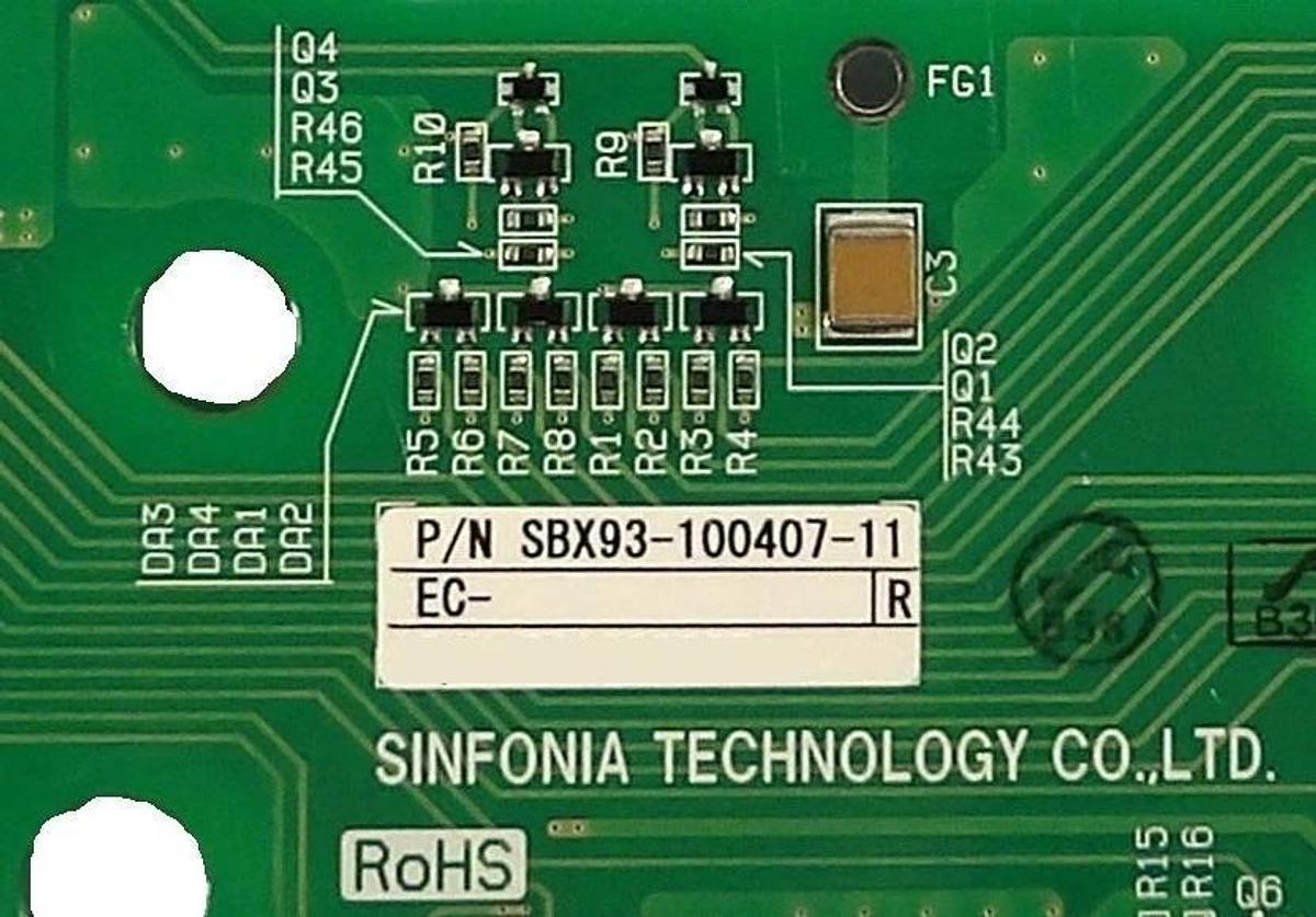Used Sinfonia Technology SBX93-100407-11 Interface PCB CBSN2 SBX08-000305-11 New
