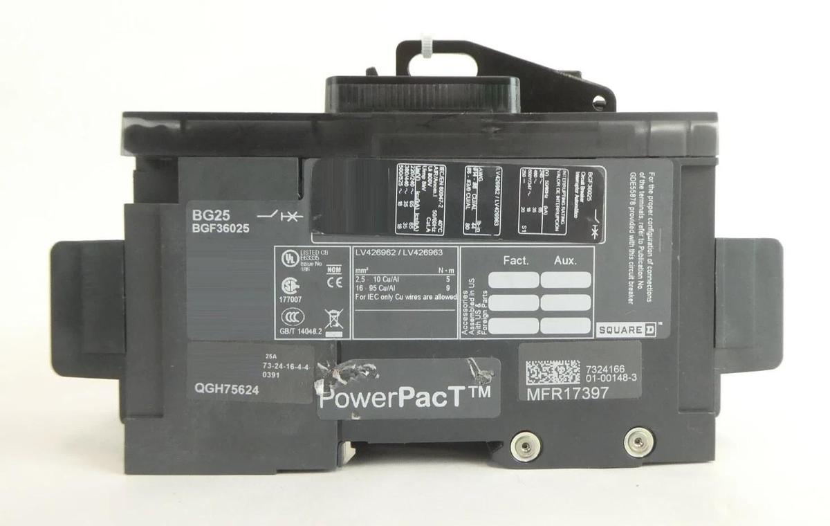Used Schneider Electric BGF36025 3 Pole Circuit Breaker PowerPacT Lot of 3 Working