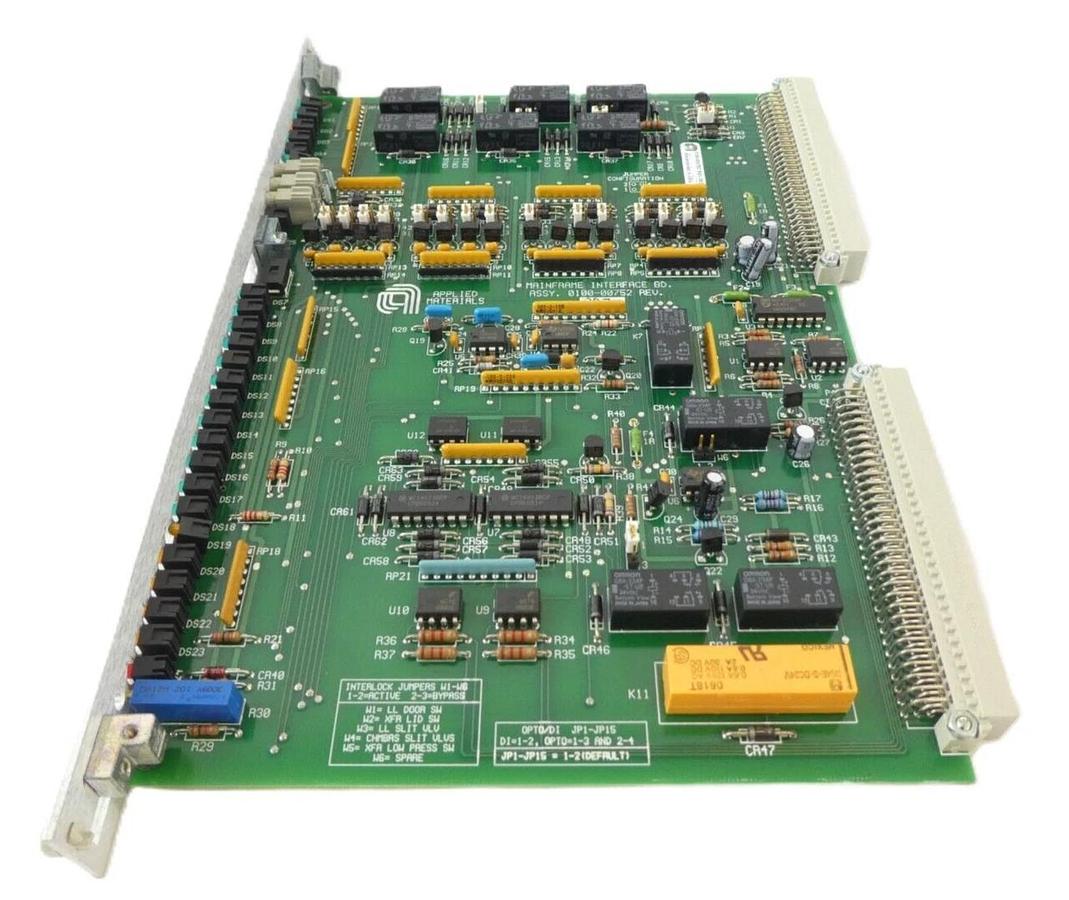 Used AMAT Applied Materials 0100-00752 Mainframe Interface PCB Card Broken Tabs