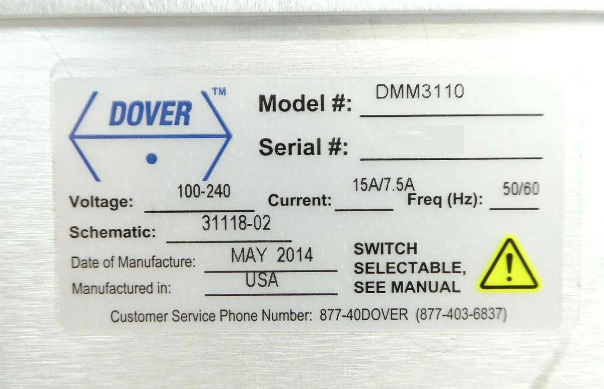 Used Dover Instrument DMM3110 Automation Motion Controller 31118-02 Working Surplus