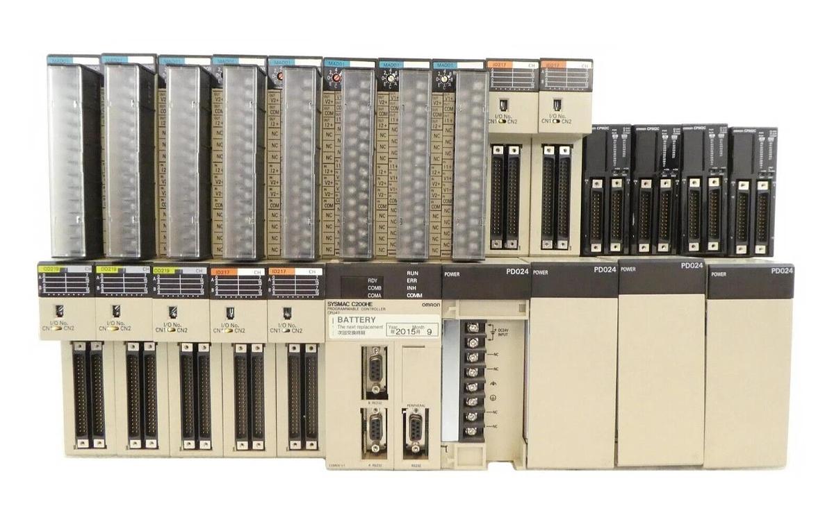 Used Omron C200H Series PLC Reseller Lot of 24 CPU42 ID217 OD219 MAD01 PD024 Working