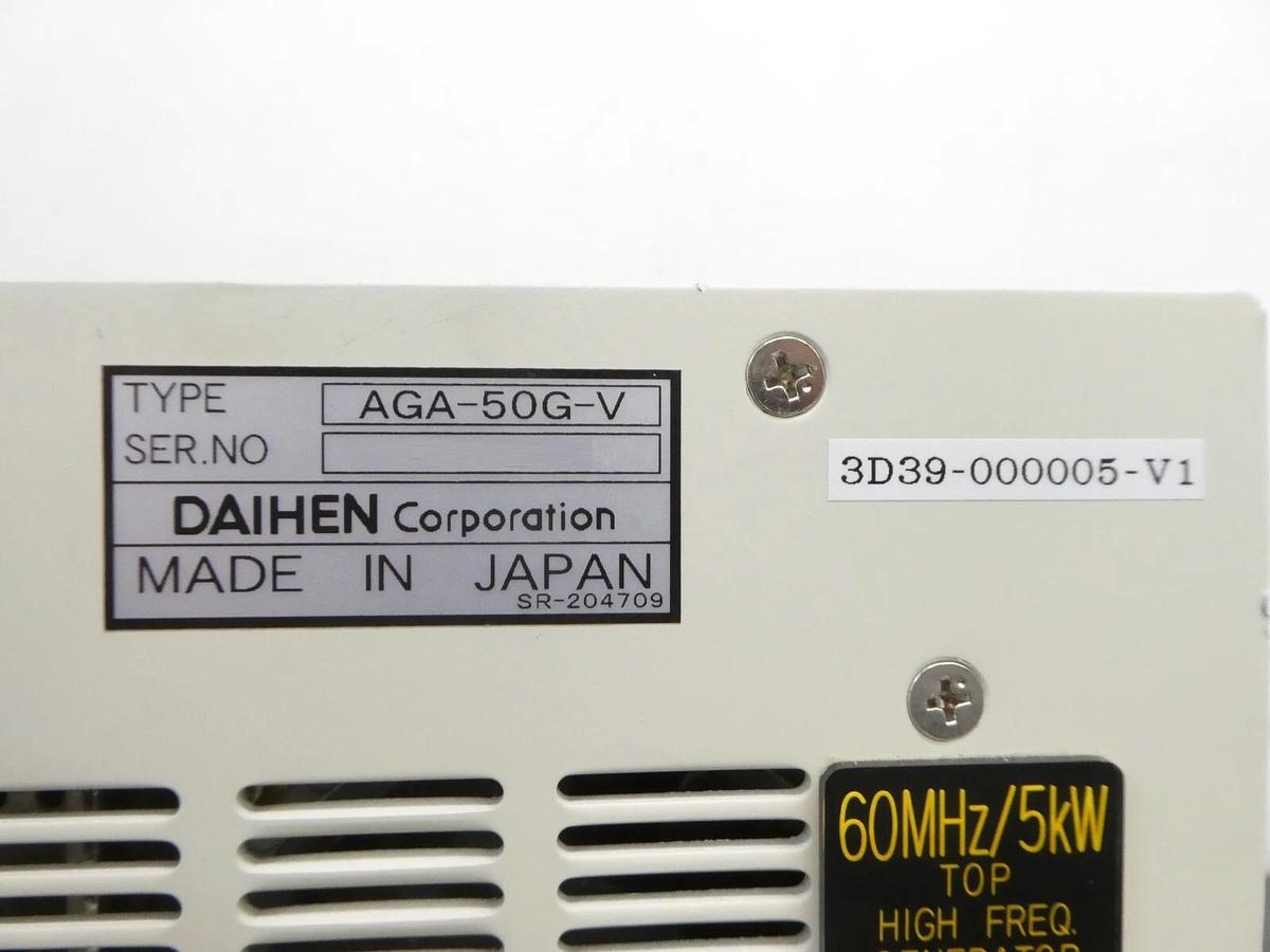 Used Daihen AGA-50G-V RF Power Generator TC03-C07-1309-V TEL 3D39-000005-V1 Working