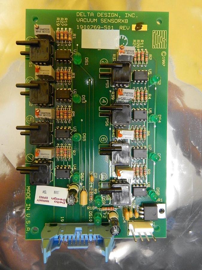 Used Delta Design 1900769-501 Vacuum Sensor X8 Board PCB Rev. E Used Working