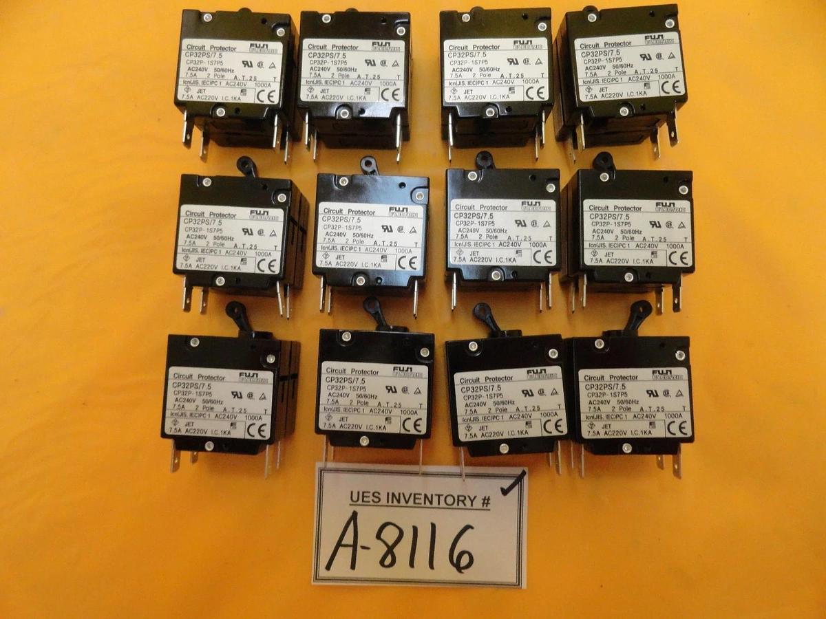 Used Fuji Electric CP32PS/7.5 Circuit Protector Reseller Lot of 12 Used Working