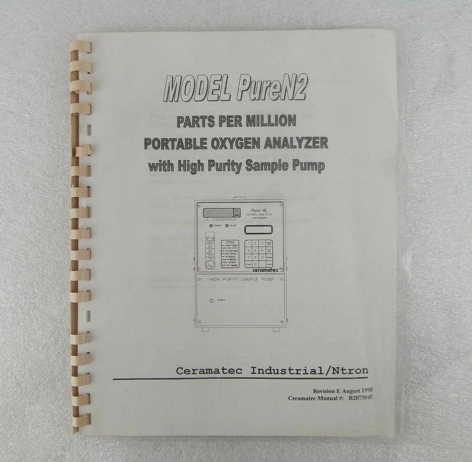 Used Ceramatec C7-01-1000-16-0 PureN2 Portable Oxygen Analyzer Working Surplus