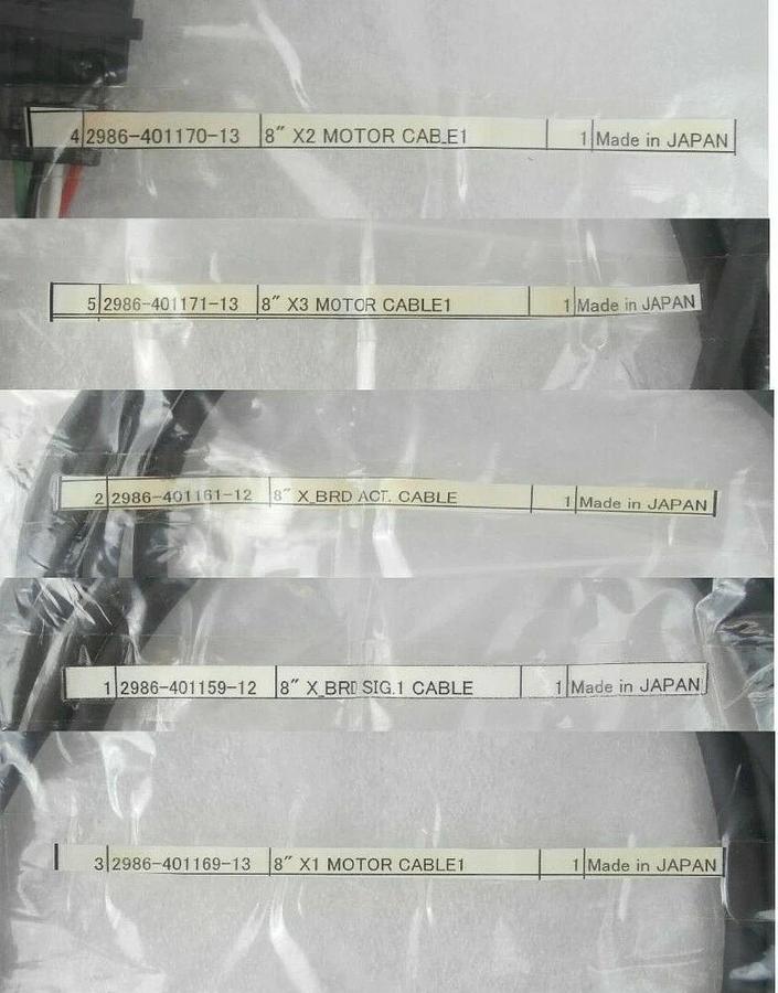 TEL Tokyo Electron 2986-401221-11 8" M/A Z Axis Cable Assembly Kit New Surplus