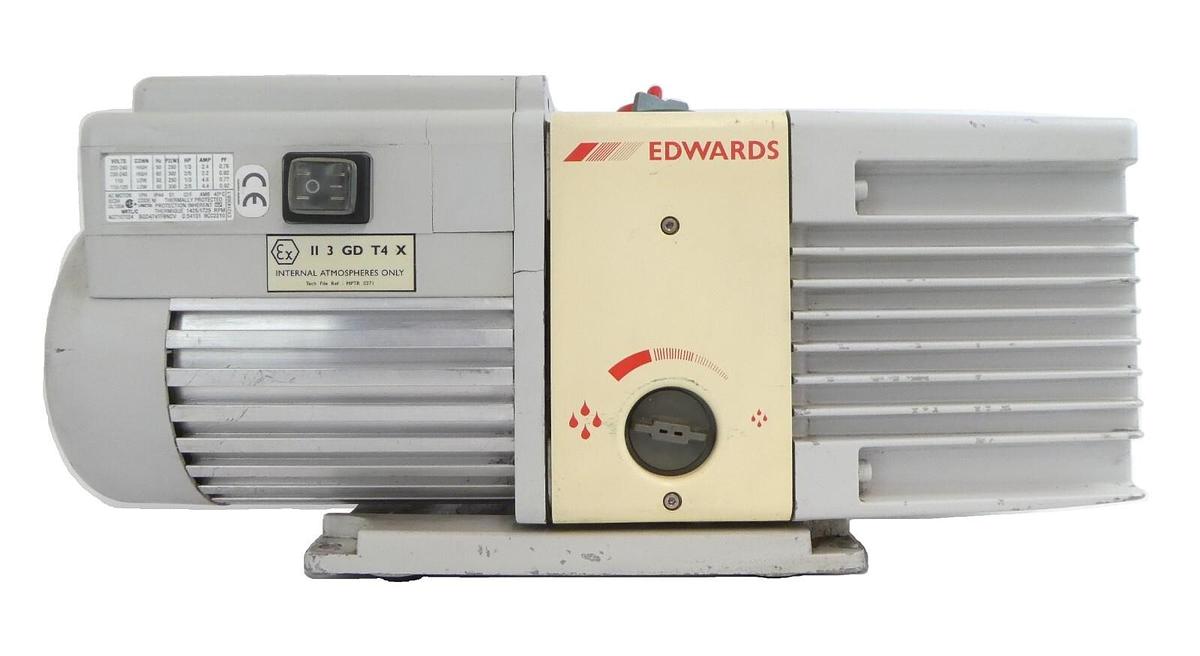 Used RV12 Edwards Two Stage Rotary Vane Vacuum Pump Assembly RV Series Tested Working