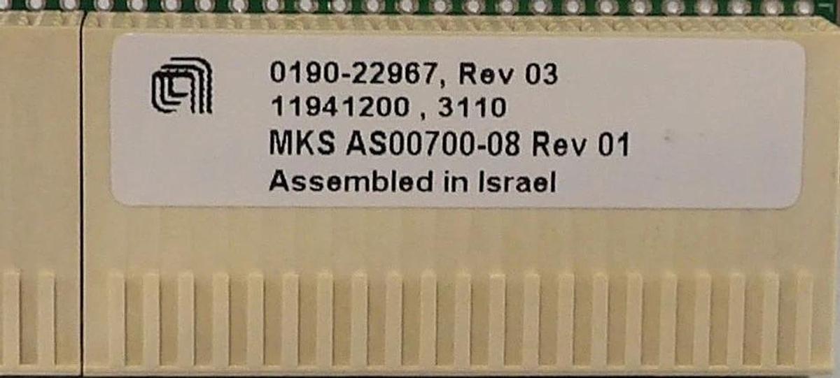 Used MKS Instruments AS00700-08 Analog I/O PCB Card AMAT 0190-22967 Lot of 2 Working