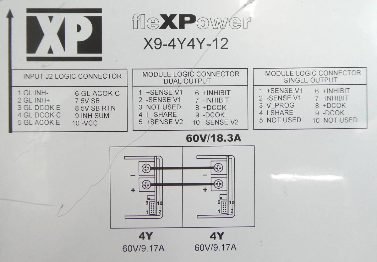Used XP Power X9-4Y4Y-12 Power Supply fleXPower Spectrometer AMAT 1140-01688 Working