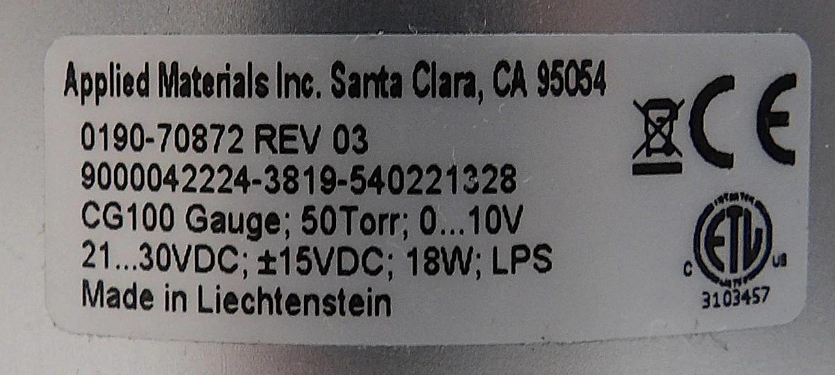 Used AMAT Applied Materials 0190-70872 Capacitance Gauge CG100 Lot of 4 Working