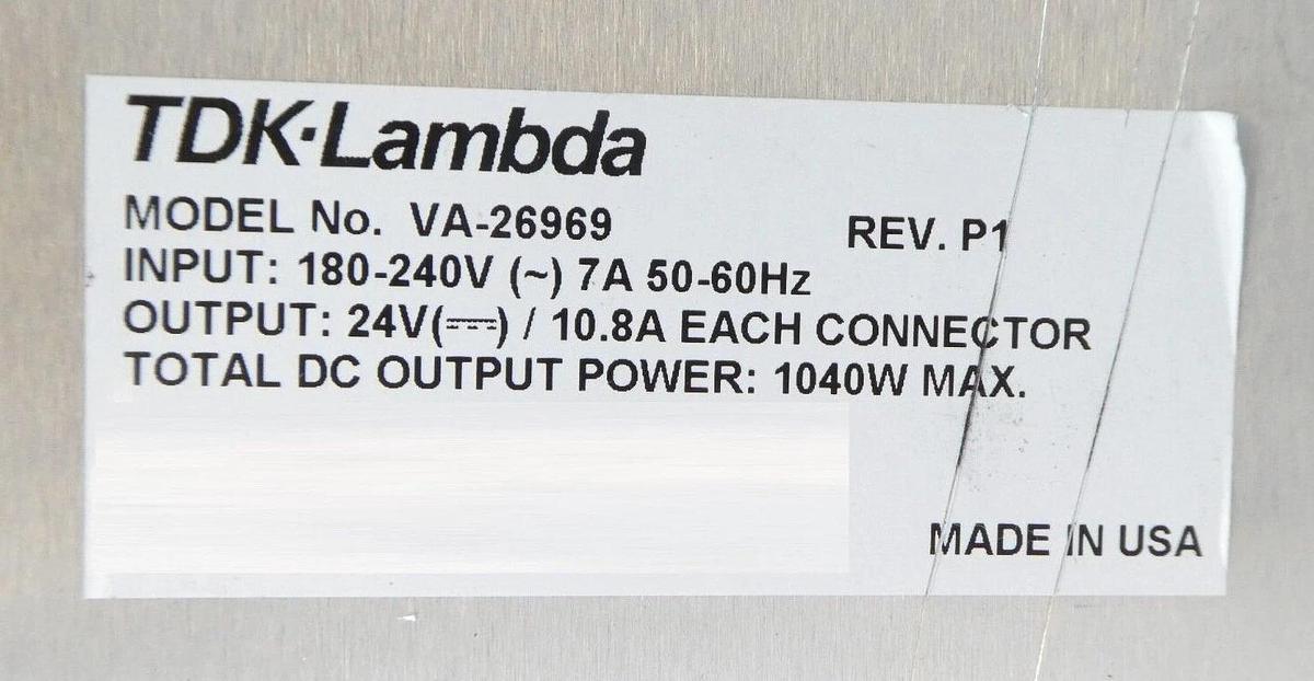 Used TDK-Lambda VA-26969 Quad Output Power Supply 24V 1040 Watt Working Surplus