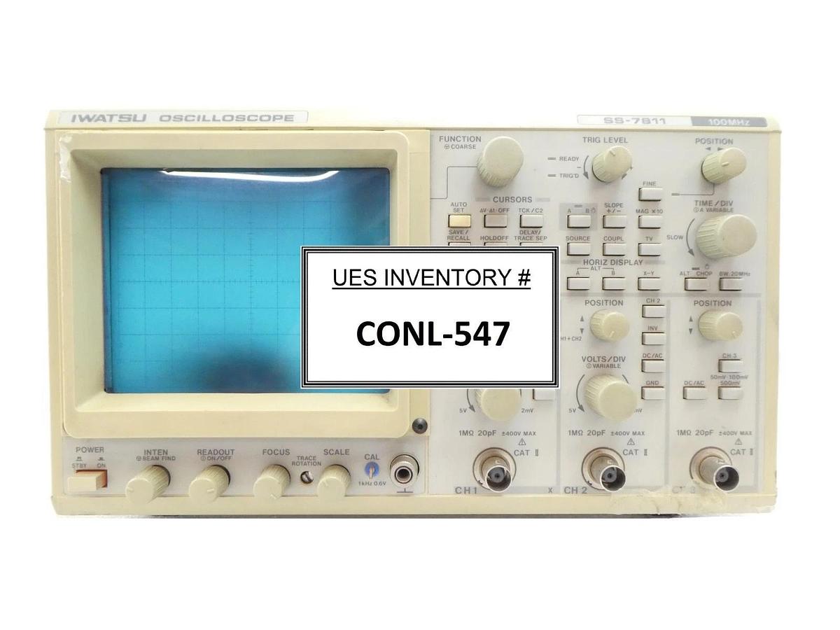 Used Iwatsu Electric SS-7811 100MHz Analog Oscilloscope Working Spare