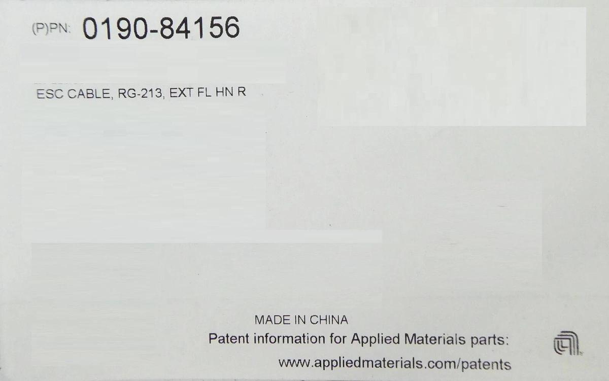 AMAT Applied Materials 0190-84156 ESC RF Cable RG-213 EXT FL HN R New Surplus