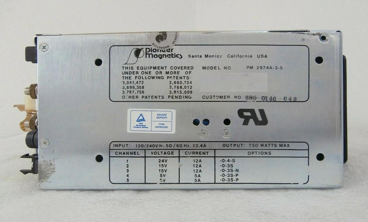 Used Pioneer Magnetics PM 2974A-3-5 DC Power Supply SVG 680-0146-048 Working Surplus