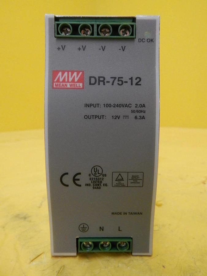 Used Mean Well DR-75-12 12V DC Power Supply Reseller Lot of 4 Used Working