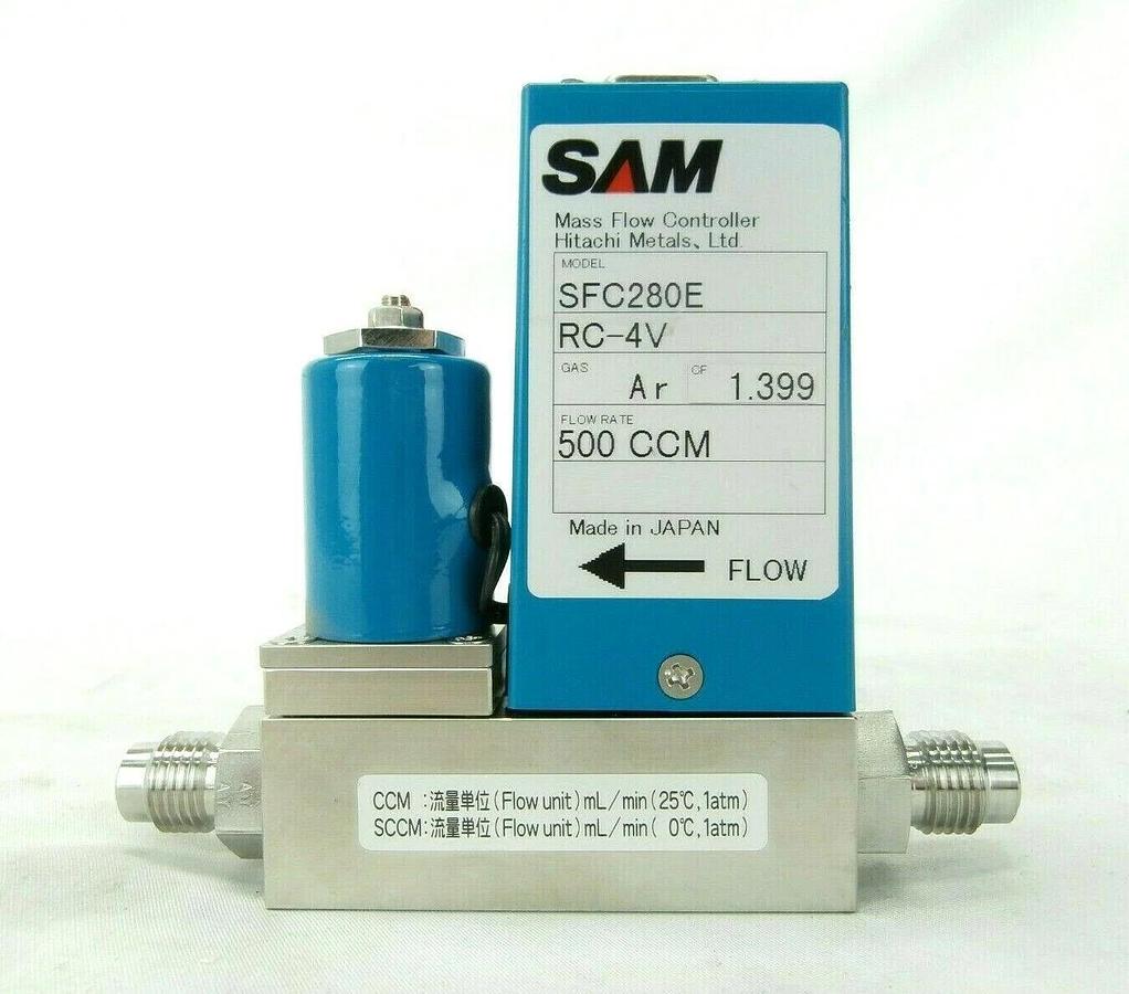 Used SAM Hitachi Metals SFC280ERC-4V Mass Flow Controller MFC SFC-280E 500 CCM Ar