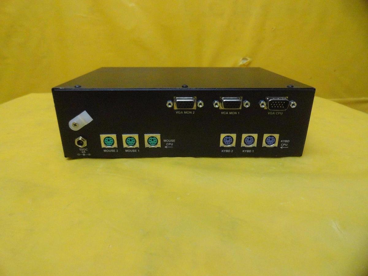 Used NTI Network Technologies V-2KVIM-A 2-port Video Switching KVM Splitter Used