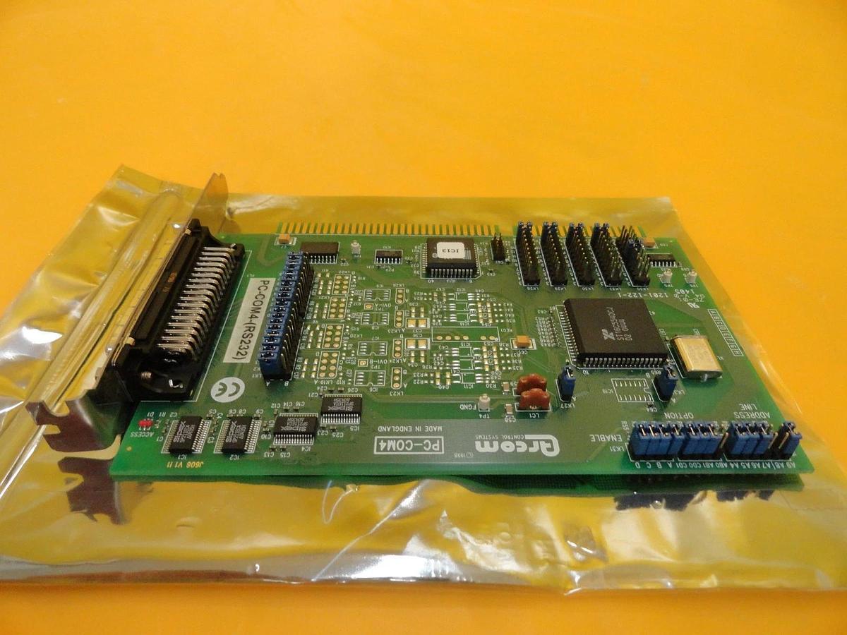 Used Arcom Control Systems PC-COM4-(RS232) RS232 Communications PCB Card PC-COM4 Used