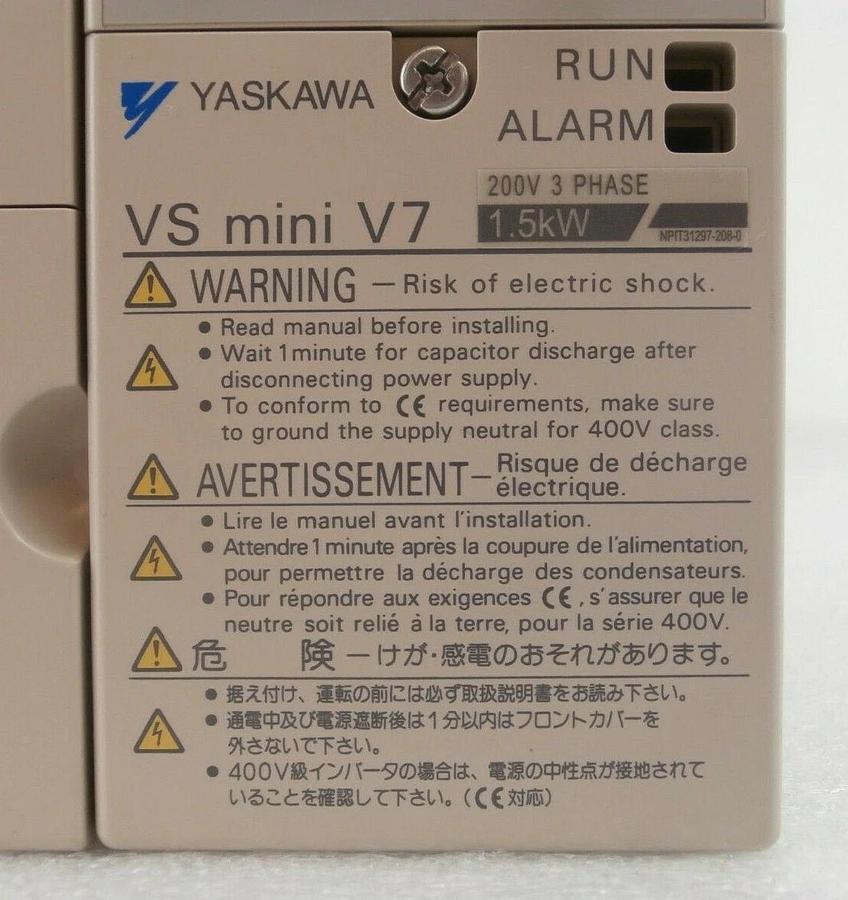 Used Yaskawa Electric CIMR-V7AA21P5 Inverter Drive VS Mini V7 Nikon NSR System Spare