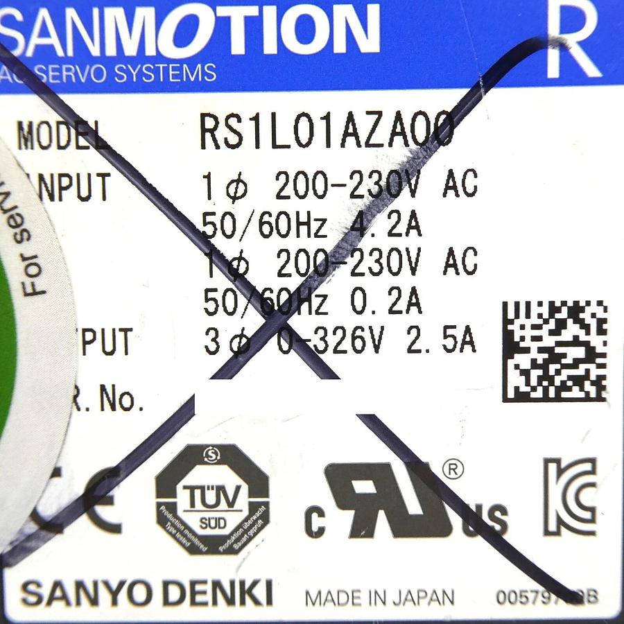 Used Sanyo Denki RS1L01AZA00 AC Servo Amplifier SANMOTION R Working Surplus