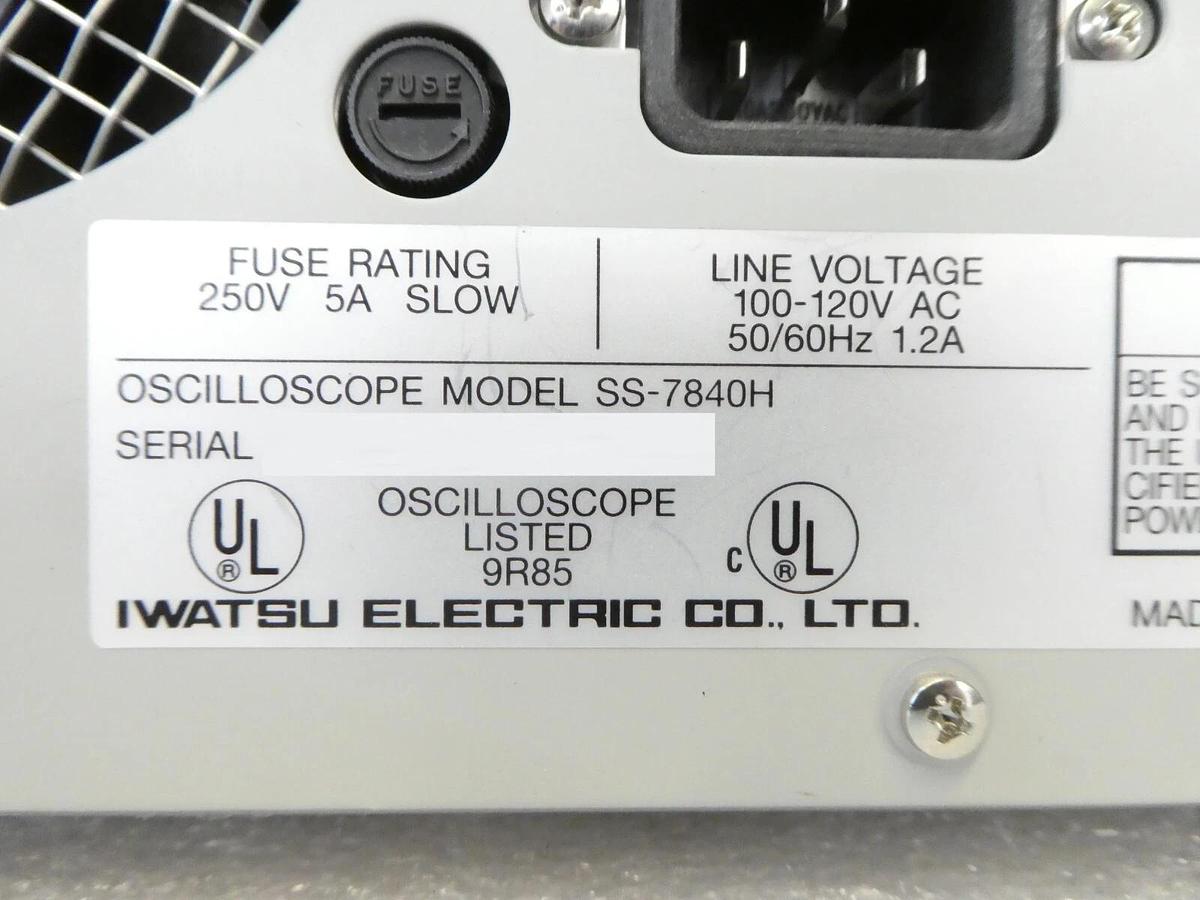 Used Iwatsu Electric SS-7840H Portable 470MHz Analog Oscilloscope Spare Surplus