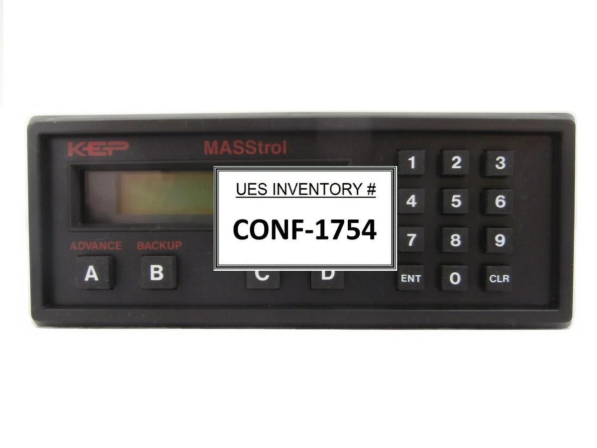 Used KEP Kessler-Ellis Products MFCABL Digital Counter Interface MASStrol Working