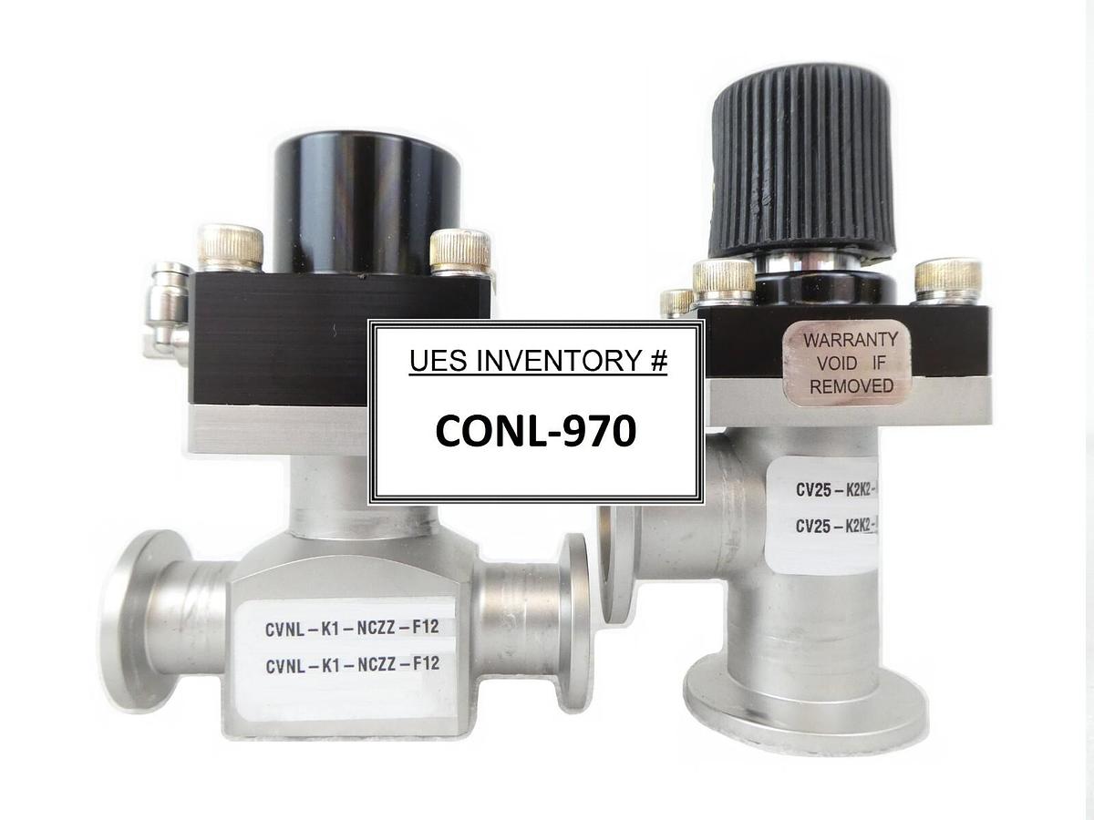 Used MKS Instruments Cv Isolation Valve Set of 2 CVNL-K1-NCZZ-F12 CV25-K2K2-MKVV