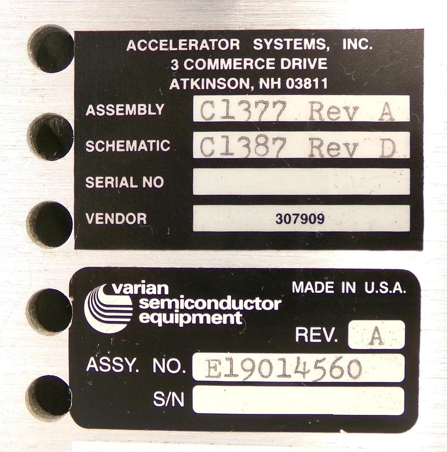 Used Varian Semiconductor Equipment E19014560 Pulse Power Supply Driver Spare Surplus