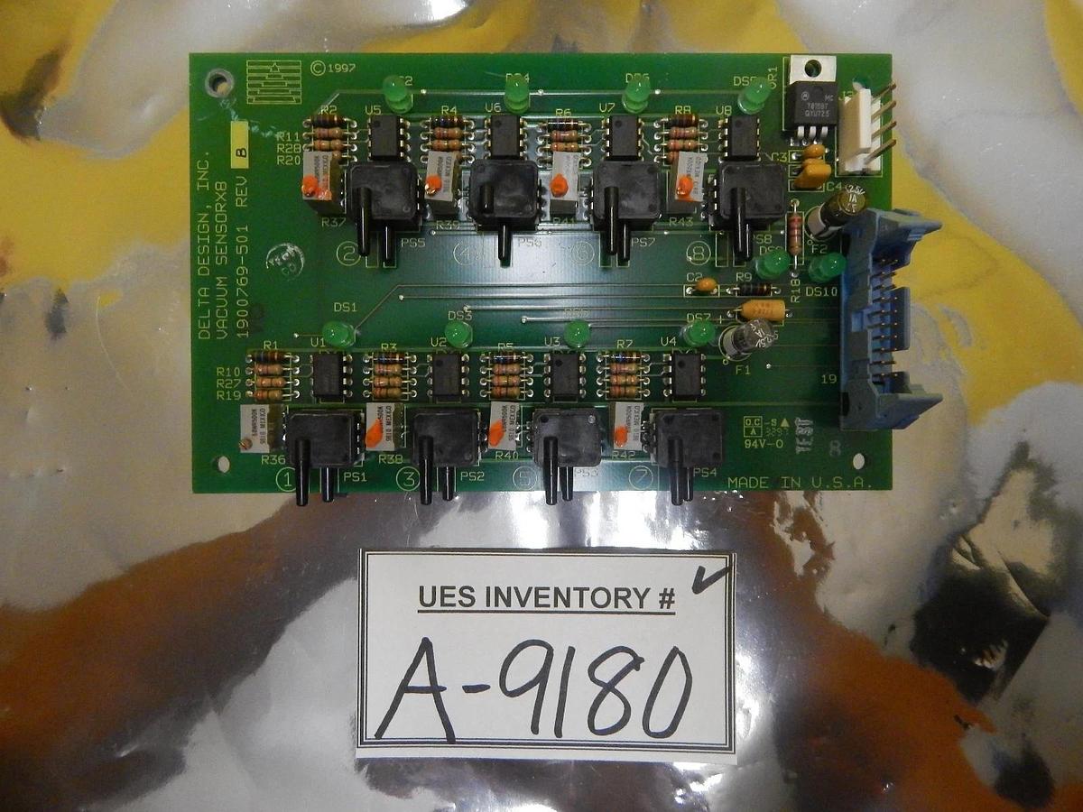 Used Delta Design 1900769-501 Vacuum Sensor X8 Board PCB Rev. B Used Working
