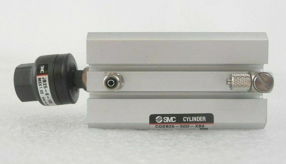 Used SMC CQSB25-50D-XB9 Cylinder with JB25-6-100 TEL 024-012244-1 ACT12 Working Spare