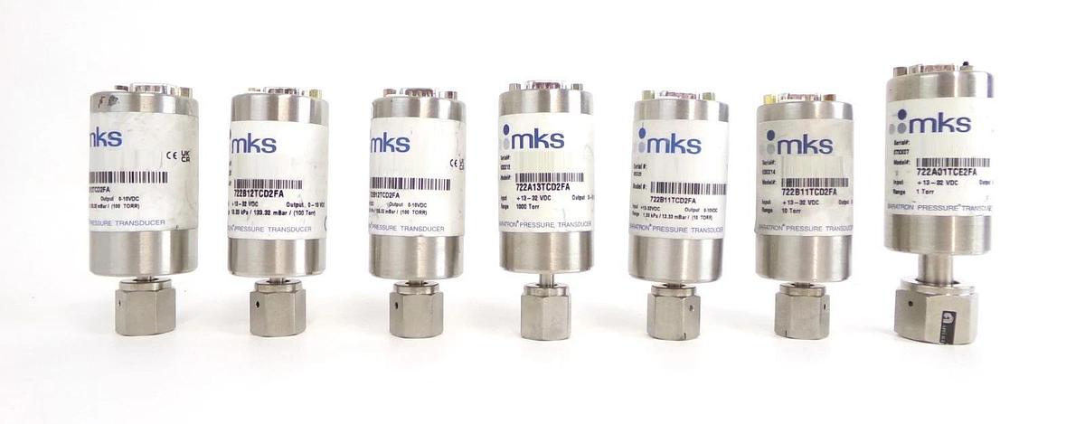 Used MKS Instruments 722A 722B Baratron Pressure Transducer Reseller Lot of 7 Spare