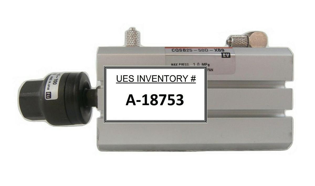 Used SMC CQSB25-50D-XB9 Cylinder with JB25-6-100 TEL 024-012244-1 ACT12 Working Spare