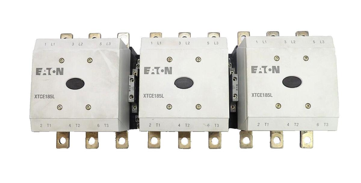 Used Eaton XTCE185L 3-Pole Contactor Moeller Series Lot of 3 Working Surplus