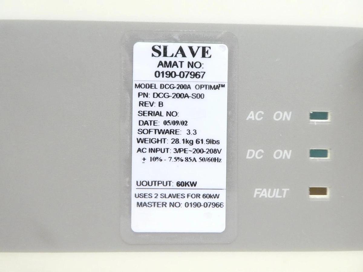Refurbished DCG-200A Optima ENI DCG-200A-S00 RF Generator Slave AMAT 0190-07967 Refurbished
