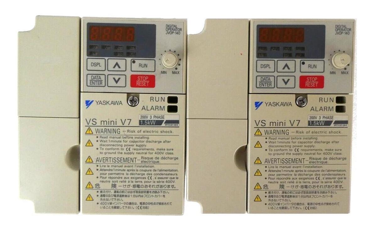 Used Yaskawa Electric CIMR-V7AA21P5 Inverter Drive VS Mini V7 Lot of 2 Working