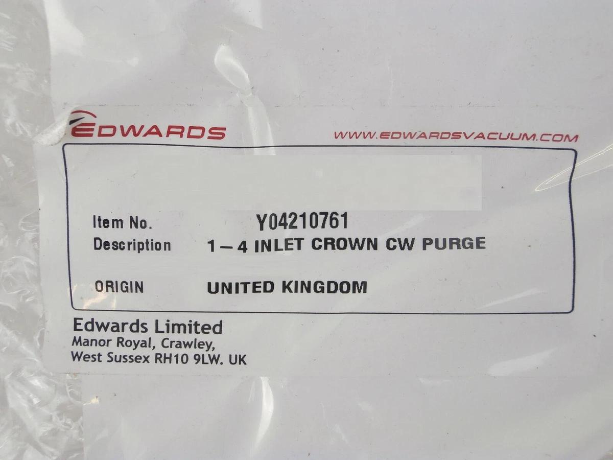 Edwards NRY2LH000 CVD Kit Y04210761 1-4 Inlet Crown Y14109004 TMS Zenith 1 New