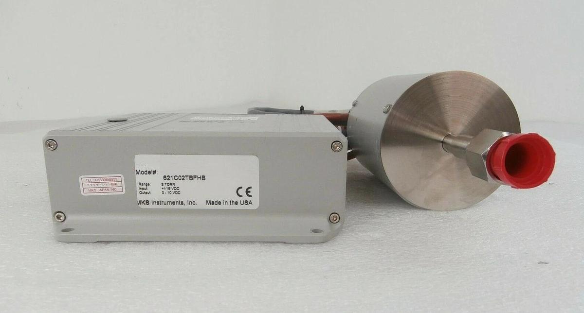 Used MKS Instruments 621C02TBFHB Baratron High Temp Pressure Transducer Set Working