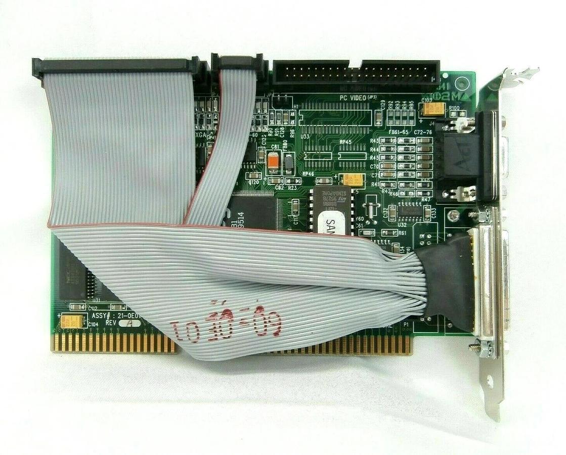 Used Dolch Computer Systems 21-0E01-0030 ISA Video PCB Card 22-0E01-0030 SVG 90S