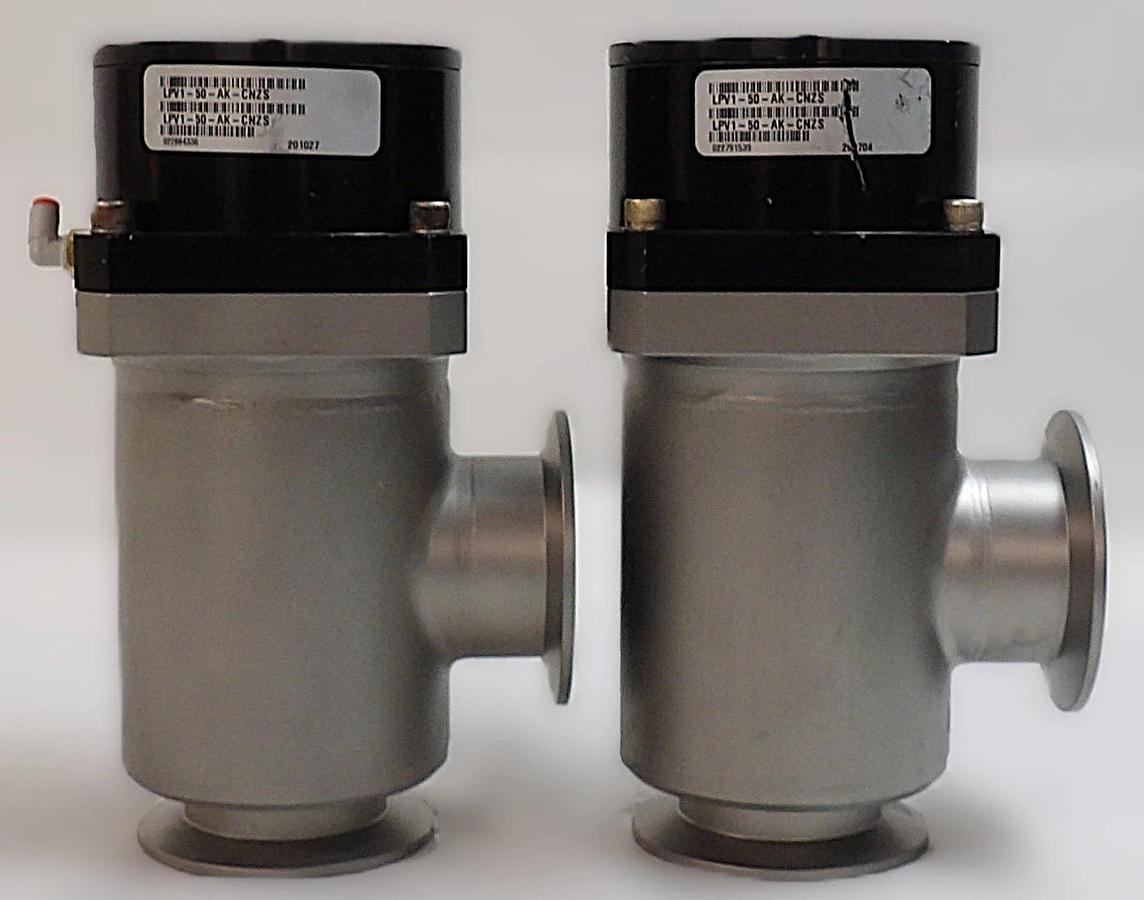 Used MKS Instruments LPV1-50-AK-CNZS Pneumatic Angle Valve Reseller Lot of 2 Working