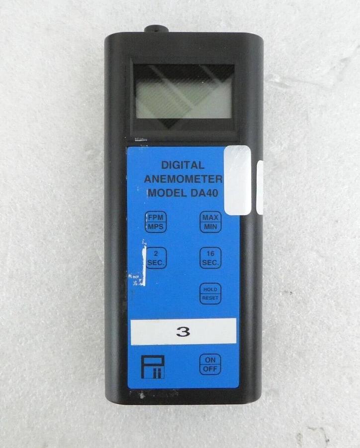 Used Pacer Industries DA40 Digital Rotating Vane Anemometer Set Working Surplus