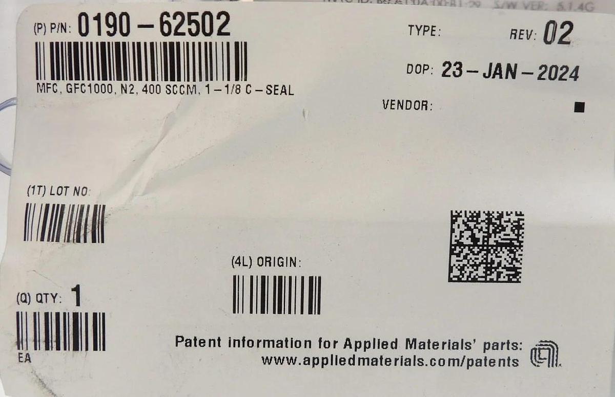Pivotal Systems 32-03437 Mass Flow Controller MFC GFC AMAT 0190-62502 New