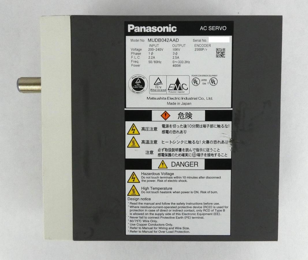 Used Panasonic MUDB042AAD AC Servo Driver 400w Working Surplus