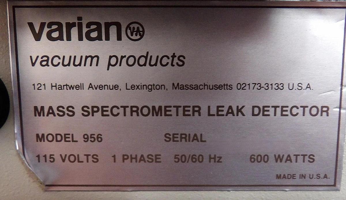 Used Varian Vacuum 956 Portatest II Mass Spectrometer Leak Detector Tested As-Is